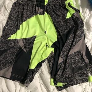Men's Neon Green Graphic Athletic Shorts size medium
